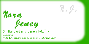 nora jeney business card